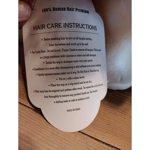 My Style HUA Human Hair Wig Women Brown Frosted Short Curly Premium Glueless NWT - Picture 6 of 9